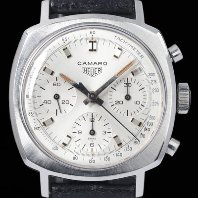 Preowned vintage Heuer Camaro 7220 T 'First Execution' 37mm Circa 1968 | Crown Vintage Watches