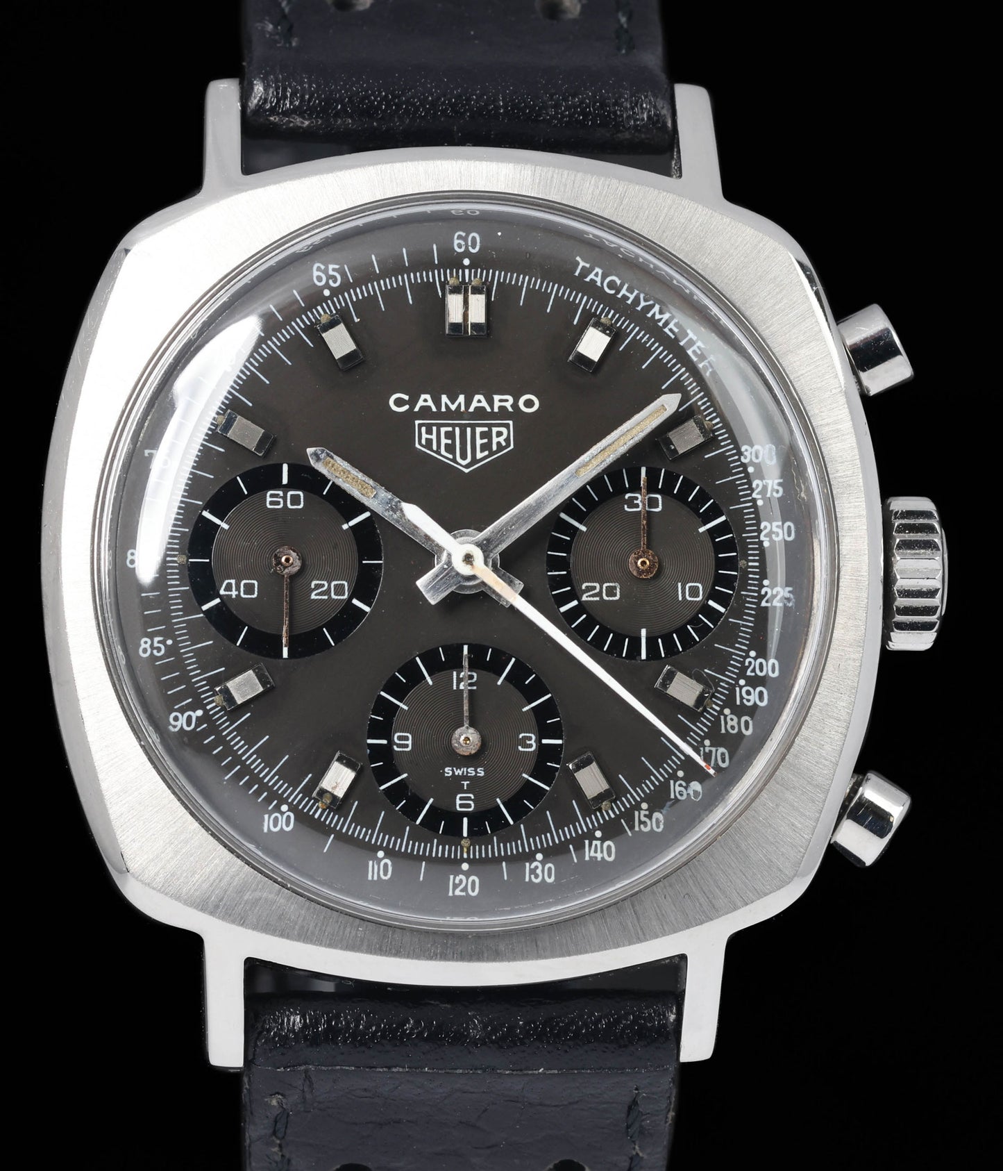 Preowned vintage Heuer Camaro 7220NT 'First Execution' 37mm 1968 | Crown Vintage Watches