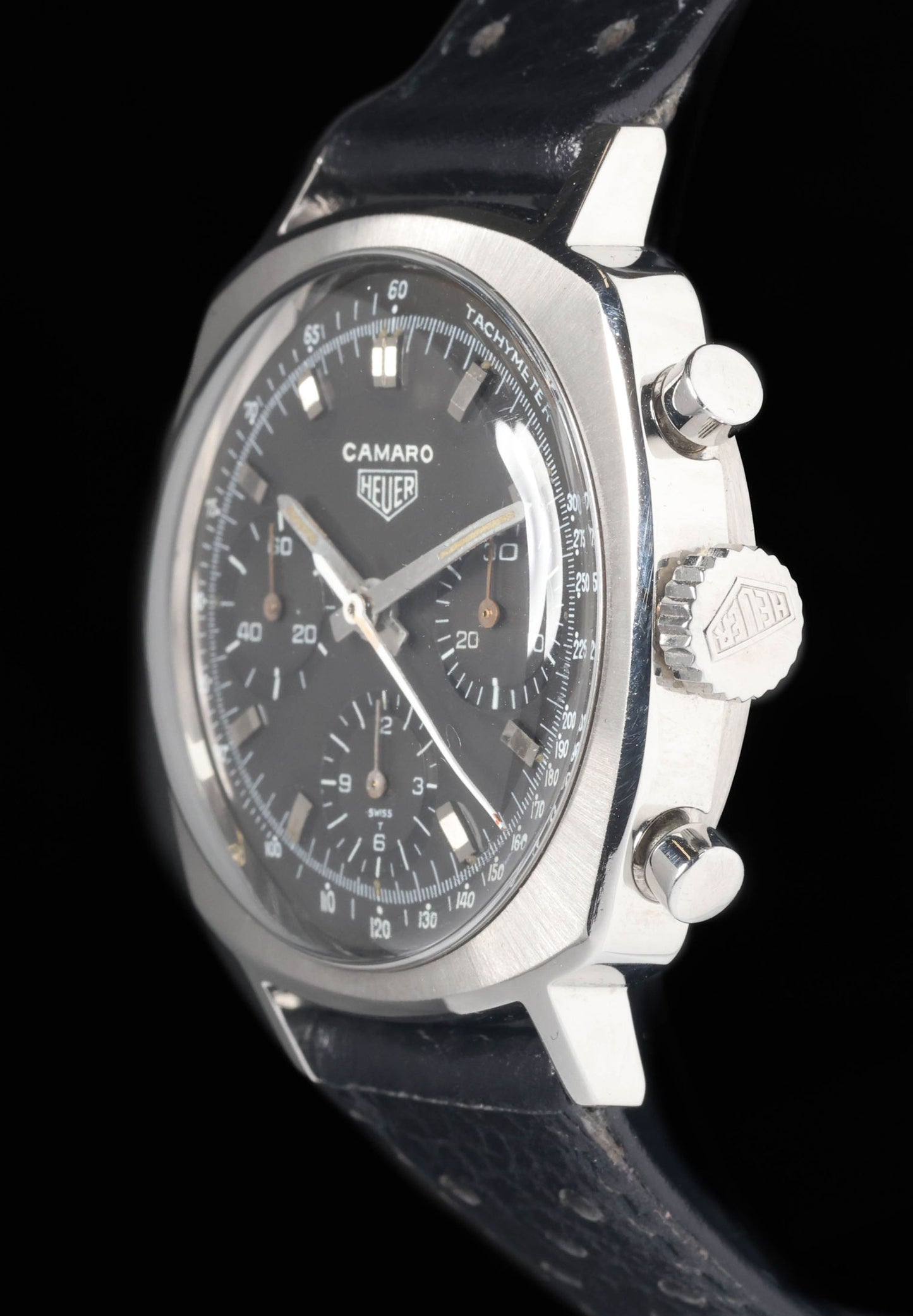 Preowned vintage Heuer Camaro 7220NT 'First Execution' 37mm 1968 | Crown Vintage Watches