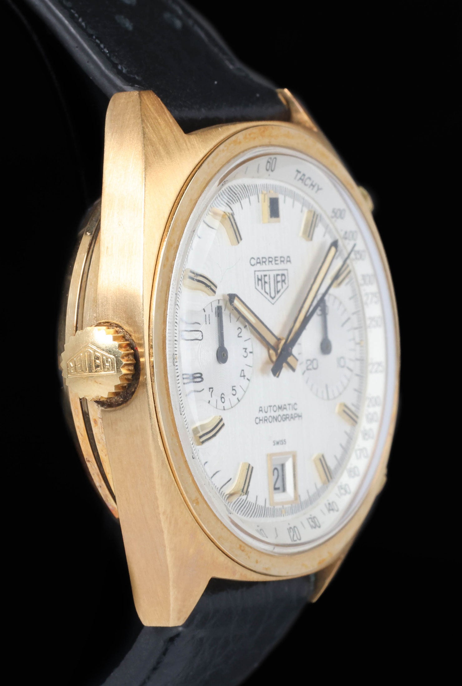 Preowned vintage Heuer Carrera 1158s 38.5mm 1970s | Crown Vintage Watches