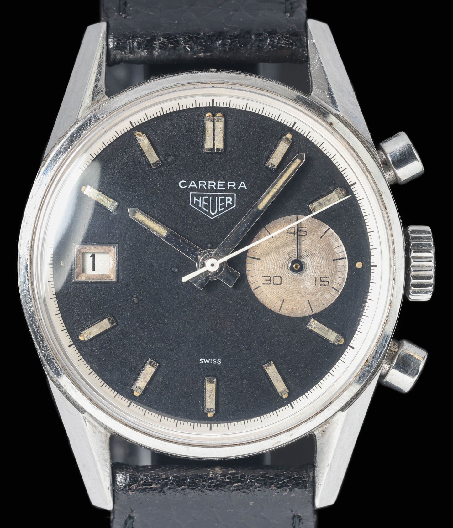 Preowned vintage Heuer Carrera 'Dato 45' 3147N 36mm circa 1968 | Crown Vintage Watches