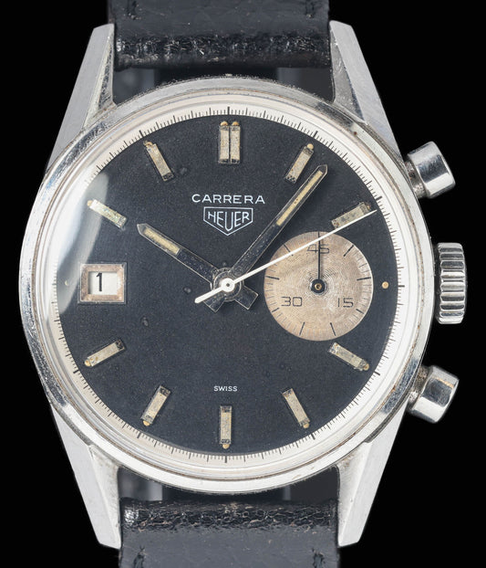 Preowned vintage Heuer Carrera 'Dato 45' 3147N 36mm circa 1968 | Crown Vintage Watches