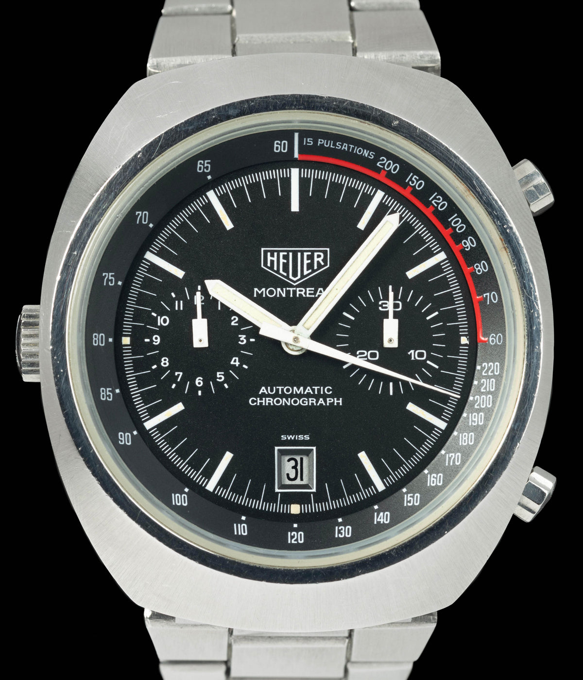 Preowned vintage Heuer Montreal Ref 110.503N 42mm Circa 1970 | Crown Vintage Watches