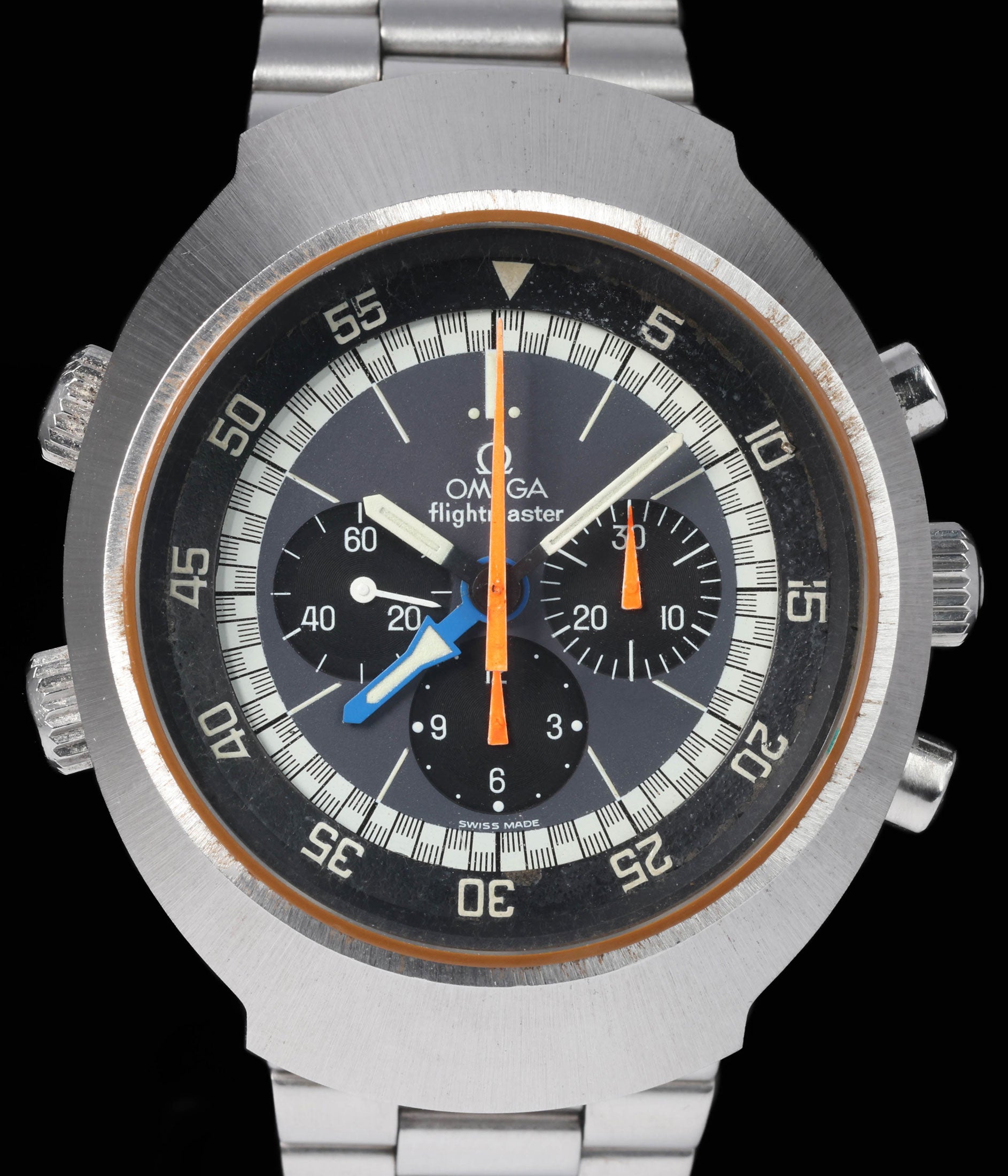 Preowned vintage Omega Flightmaster 145.026 44mm 1970s | Crown Vintage Watches