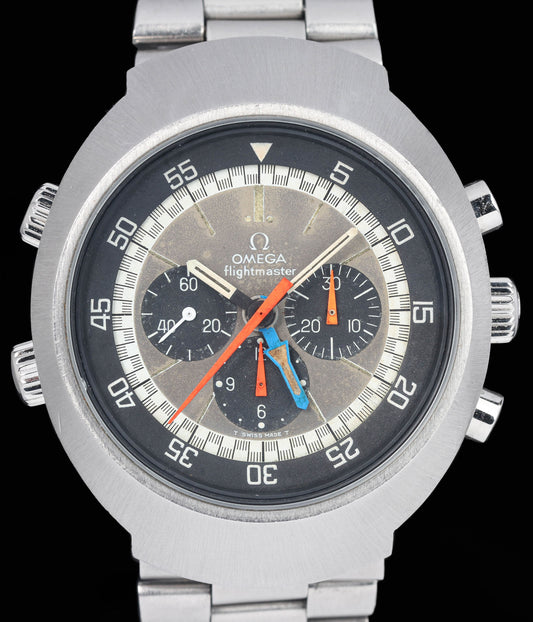 Preowned vintage Omega Flightmaster 145.026 44mm Circa 1970s | Crown Vintage Watches