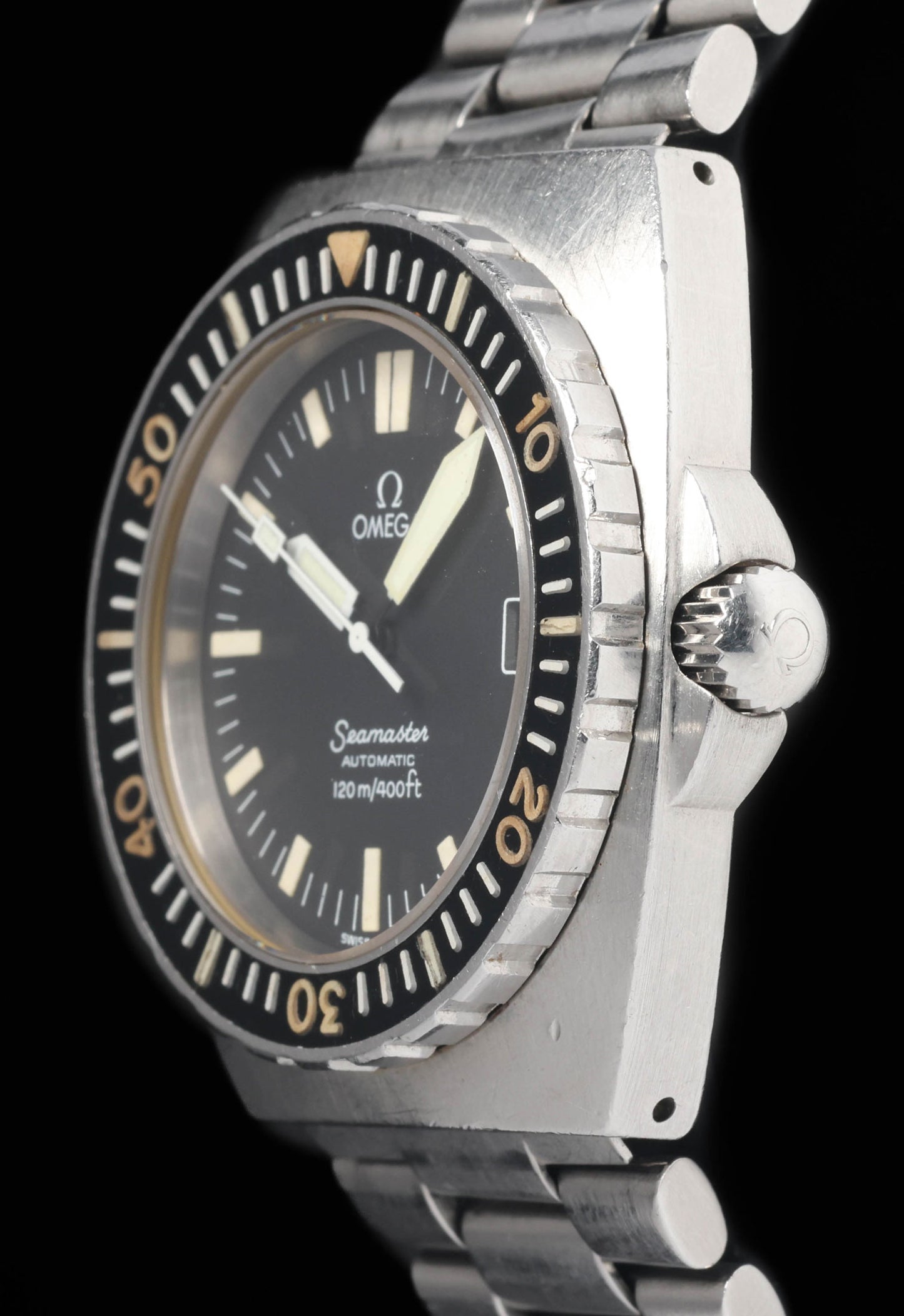 Preowned vintage Omega Seamaster 120 'Baby PloProf' 166.0250 40mm Circa 1974 | Crown Vintage Watches