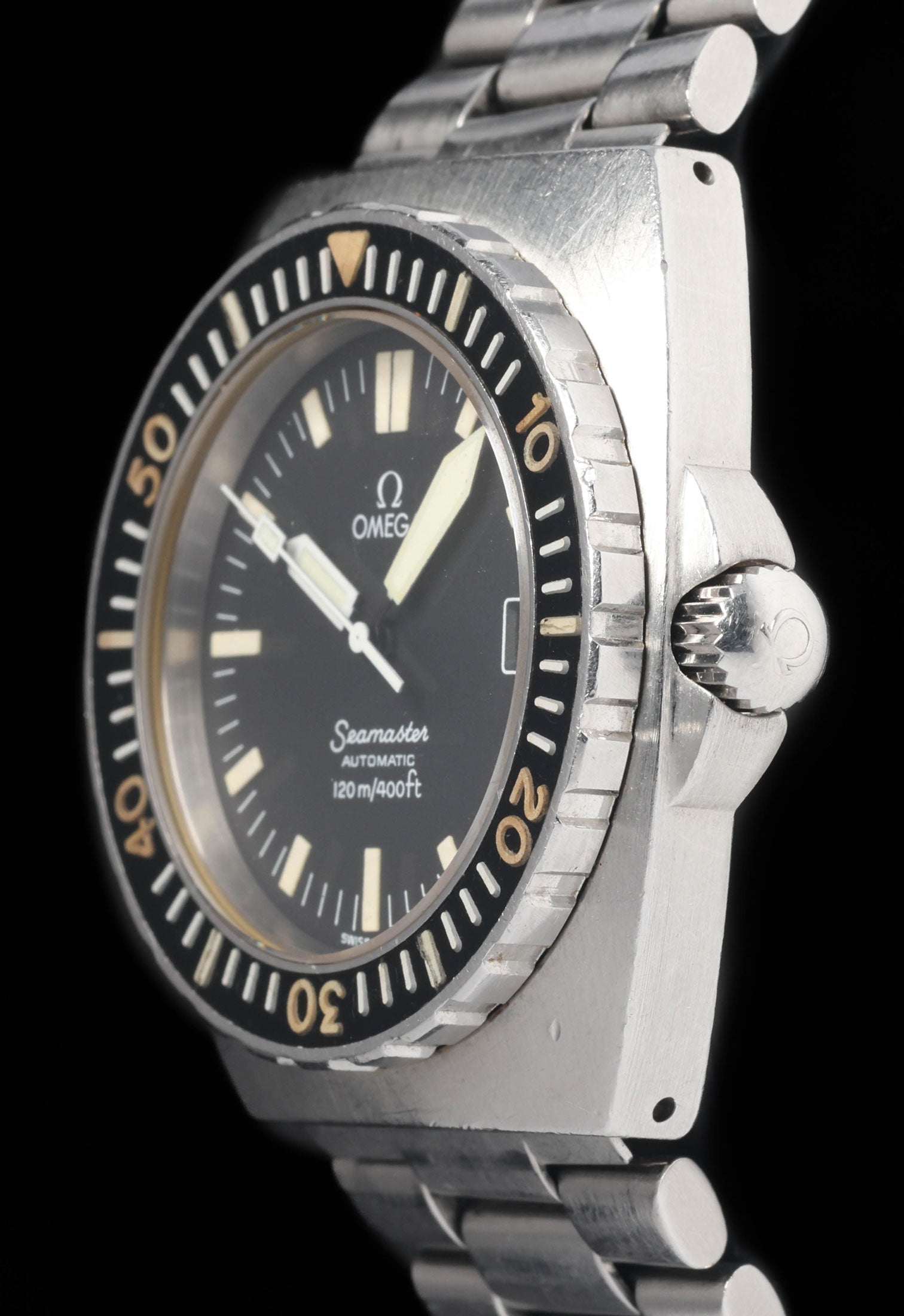 Preowned vintage Omega Seamaster 120 'Baby PloProf' 166.0250 40mm Circa 1974 | Crown Vintage Watches