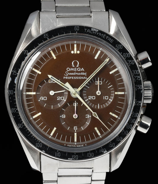 Pre-owned vintage Omega Speedmaster Professional 145.02269ST 'Tropical dial' 42mm 1970 | Crown Vintage Watches