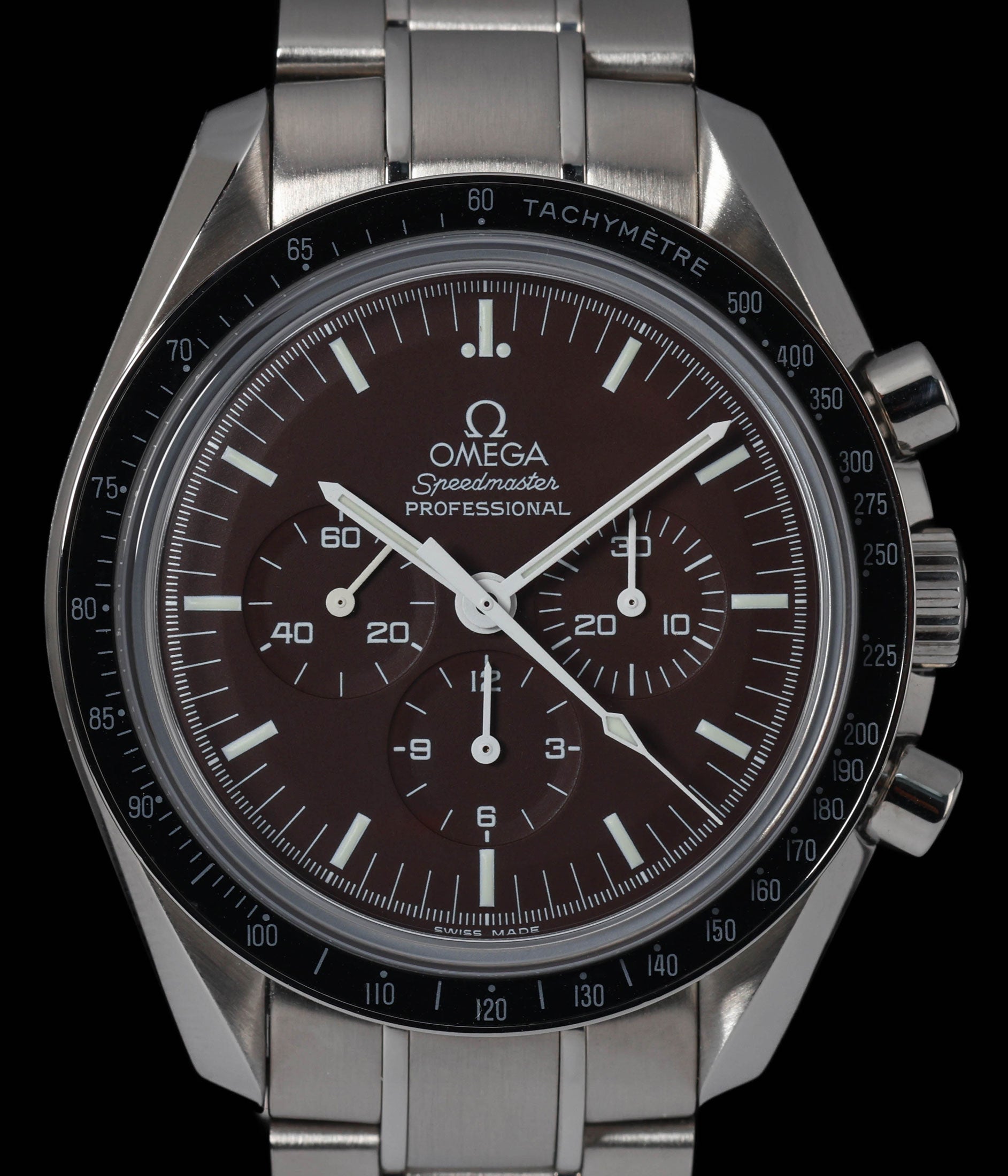 Pre-owned vintage Omega Speedmaster Professional Chocolate Dial 42MM Ref 311.30.42.30.13.001 Box & Papers Circa 2010 | Crown Vintage Watches