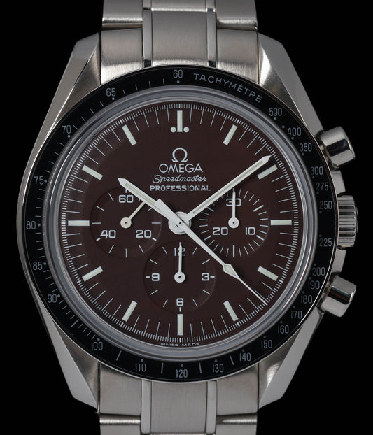 Pre-owned vintage Omega Speedmaster Professional Chocolate Dial 42MM Ref 311.30.42.30.13.001 Box & Papers Circa 2010 | Crown Vintage Watches
