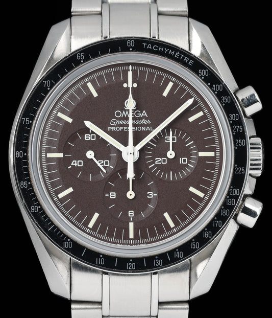Preowned vintage Omega Speedmaster Professional Chocolate Dial 42MM Ref 311.30.42.30.13.001 Box & Papers Circa 2010s | Crown Vintage Watches