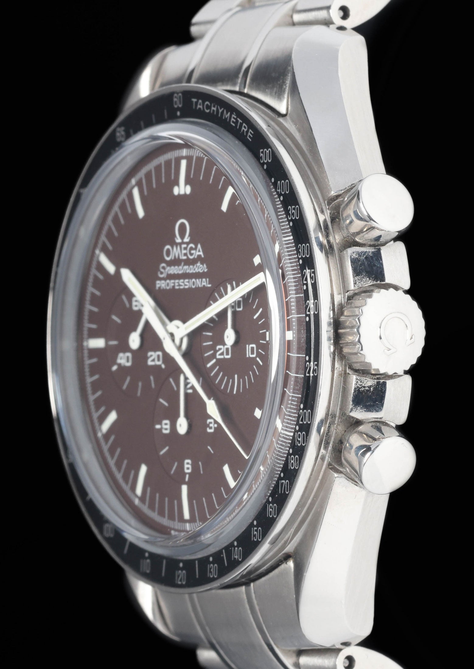 Preowned vintage Omega Speedmaster Professional 'Chocolate' 42MM Ref 311.30.42.30.13.001 Box & Papers Circa 2010 | Crown Vintage Watches