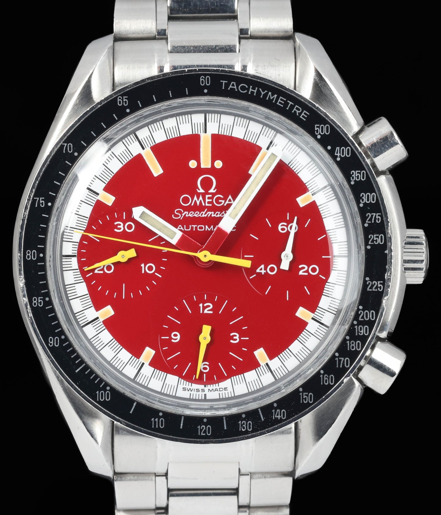Preowned vintage Omega Speedmaster Schumacher Red Reduced 3510.61 Circa 2000s | Crown Vintage Watches