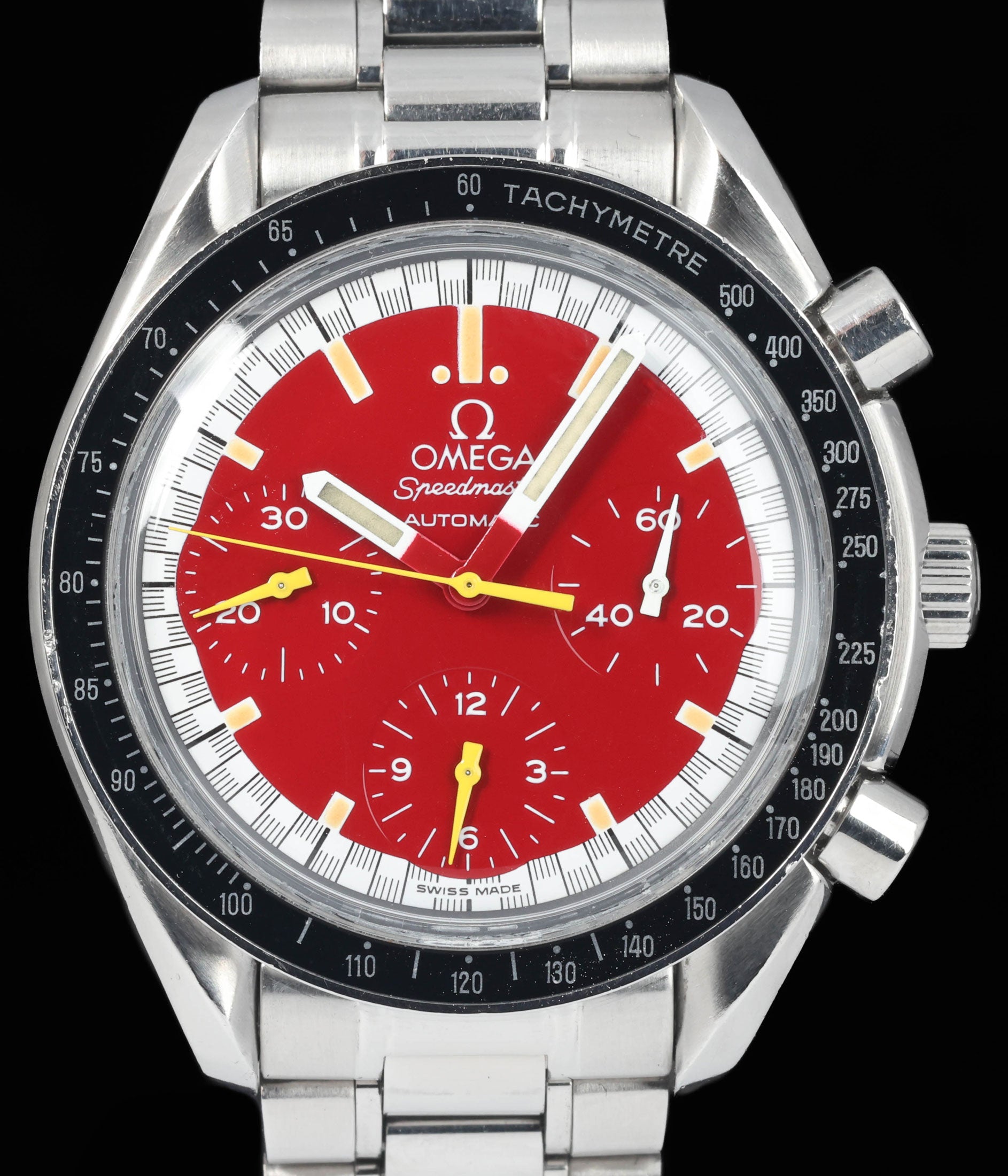 Preowned vintage Omega Speedmaster Schumacher Red Reduced 3510.61 Circa 2000s | Crown Vintage Watches