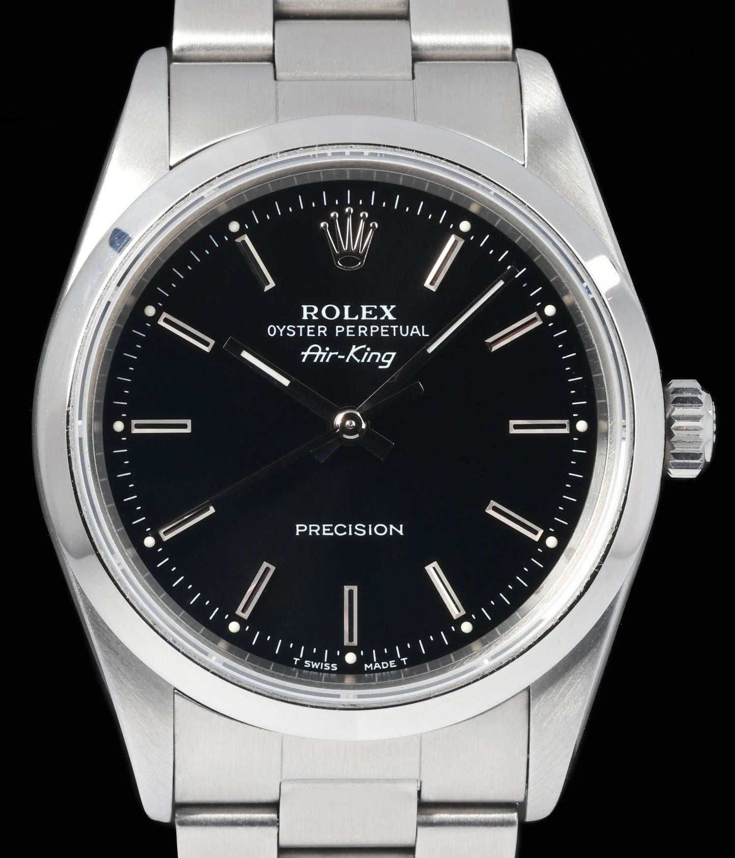 Preowned vintage Rolex Air-King 14000 Black Dial 34mm 1997 | Crown Vintage Watches