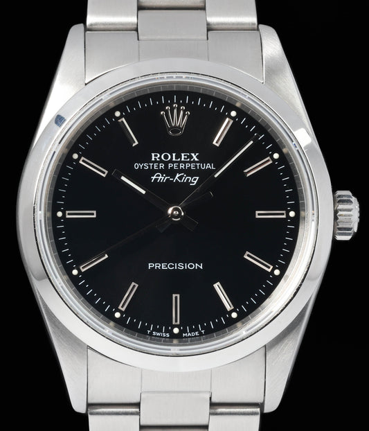 Preowned vintage Rolex Air-King 14000 Black Dial 34mm 1997 | Crown Vintage Watches