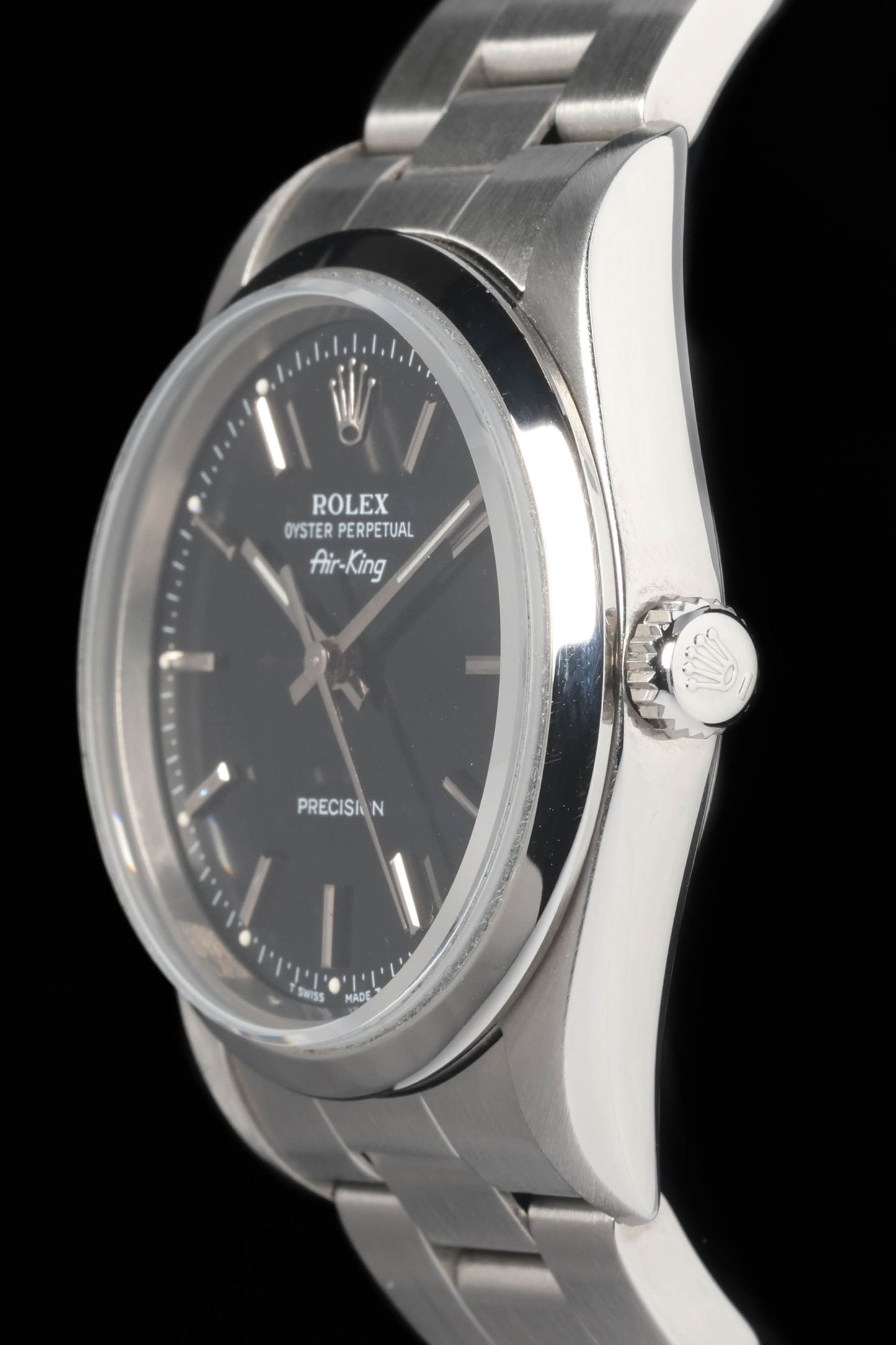 Preowned vintage Rolex Air-King 14000 Black Dial 34mm 1997 | Crown Vintage Watches