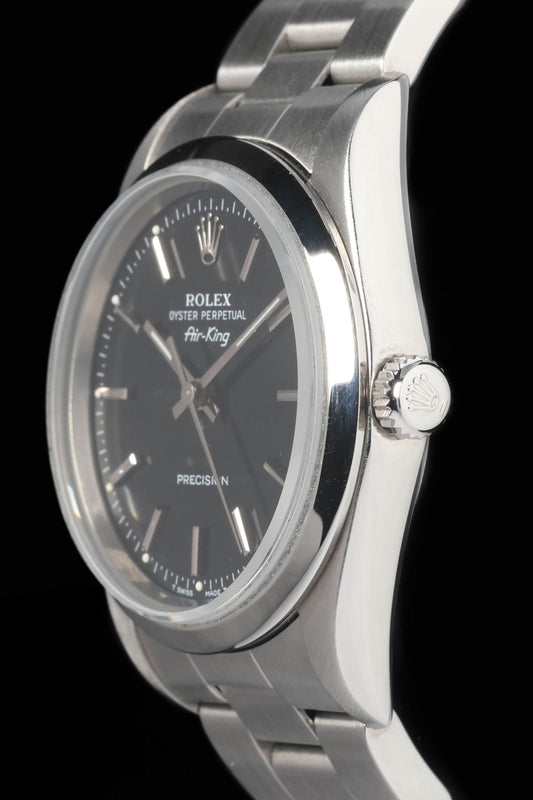 Preowned vintage Rolex Air-King 14000 Black Dial 34mm 1997 | Crown Vintage Watches