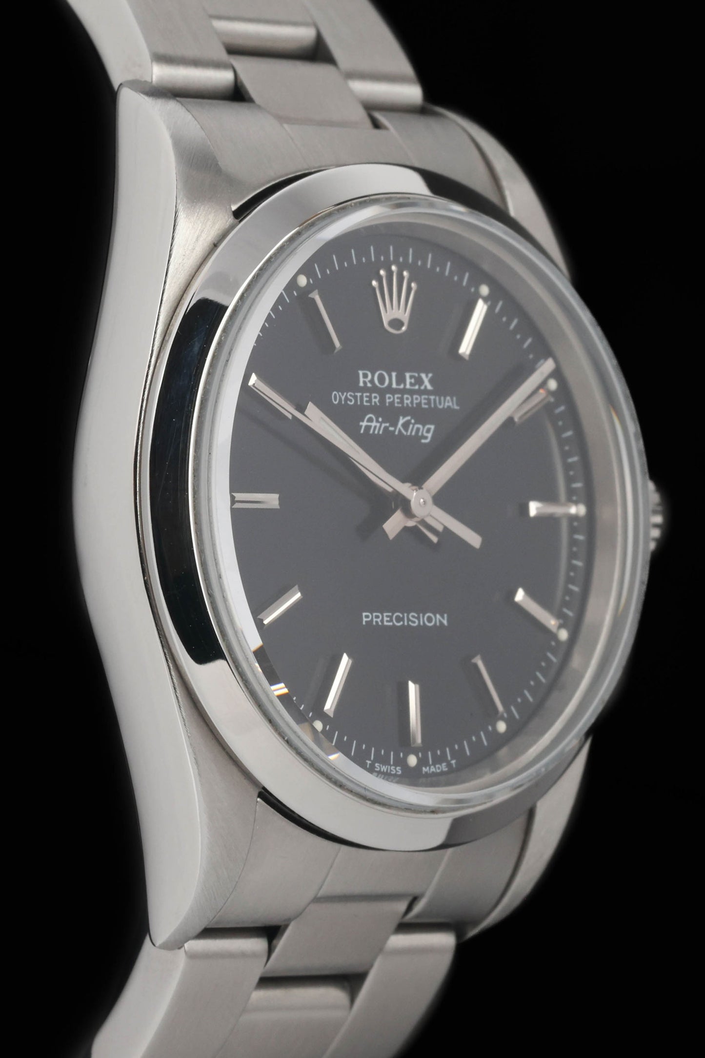 Preowned vintage Rolex Air-King 14000 Black Dial 34mm 1997 | Crown Vintage Watches