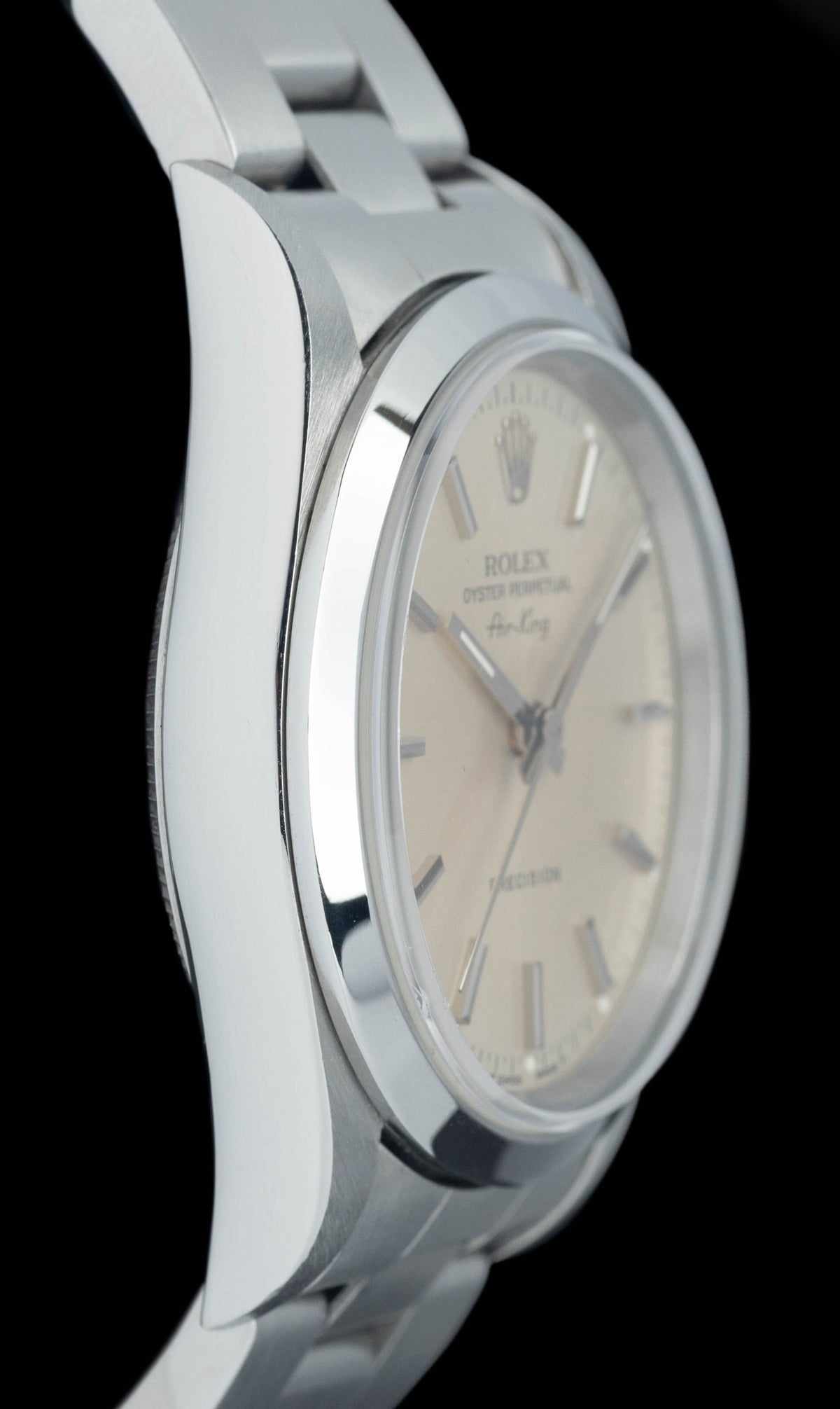 Preowned vintage Rolex Air-King 14000 'Tropical' Dial 34mm 1996 Box & Papers | Crown Vintage Watches
