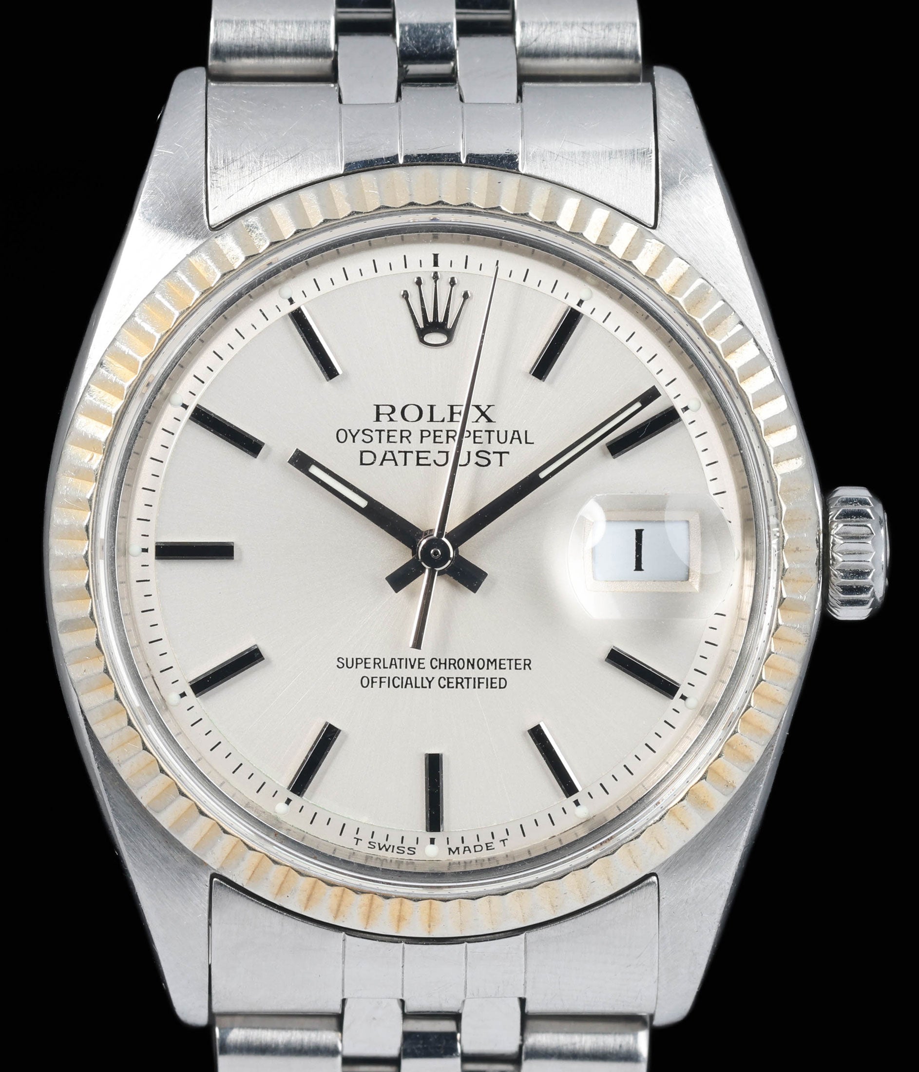 Preowned vintage Rolex Datejust 1601 36mm Pie Pan Dial 1966 Watch and Papers | Crown Vintage Watches