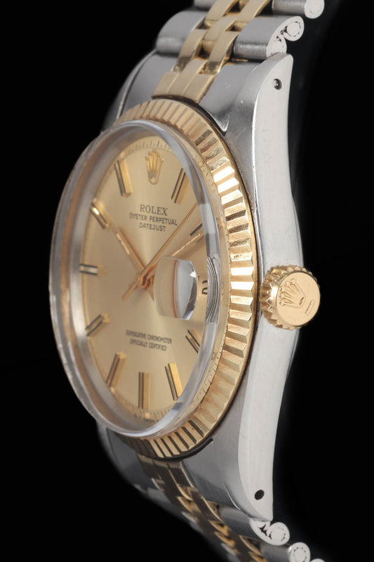 Preowned vintage Rolex Datejust 1601  Champagne 'Sigma Dial' 36MM 1973 | Crown Vintage Watches