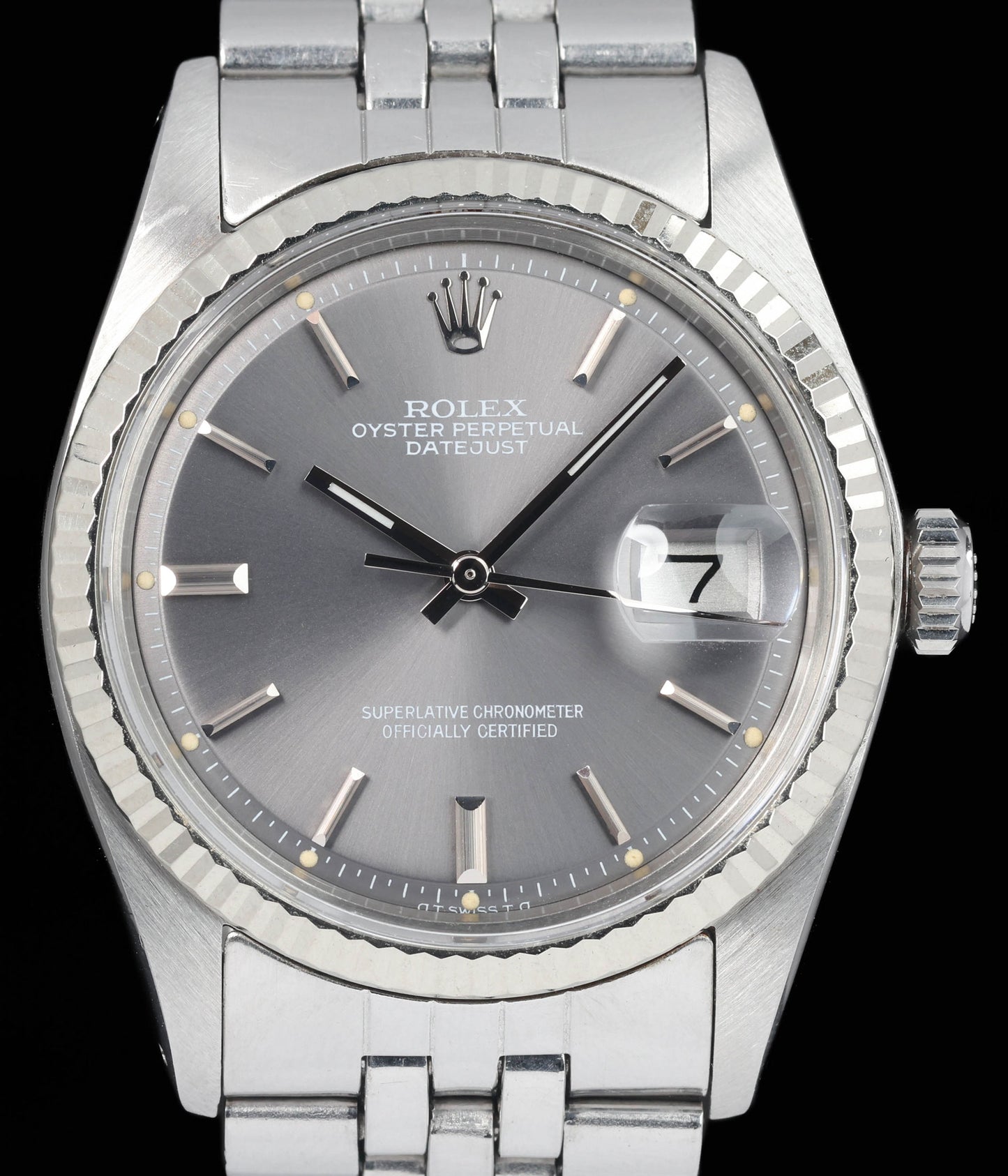 Preowned vintage Rolex Datejust 1601 'Grey Sigma Dial' 36mm 1974 | Crown Vintage Watches
