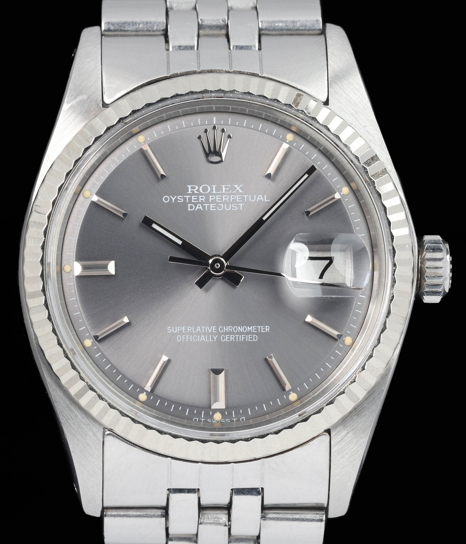 Preowned vintage Rolex Datejust 1601 'Grey Sigma Dial' 36mm 1974 | Crown Vintage Watches