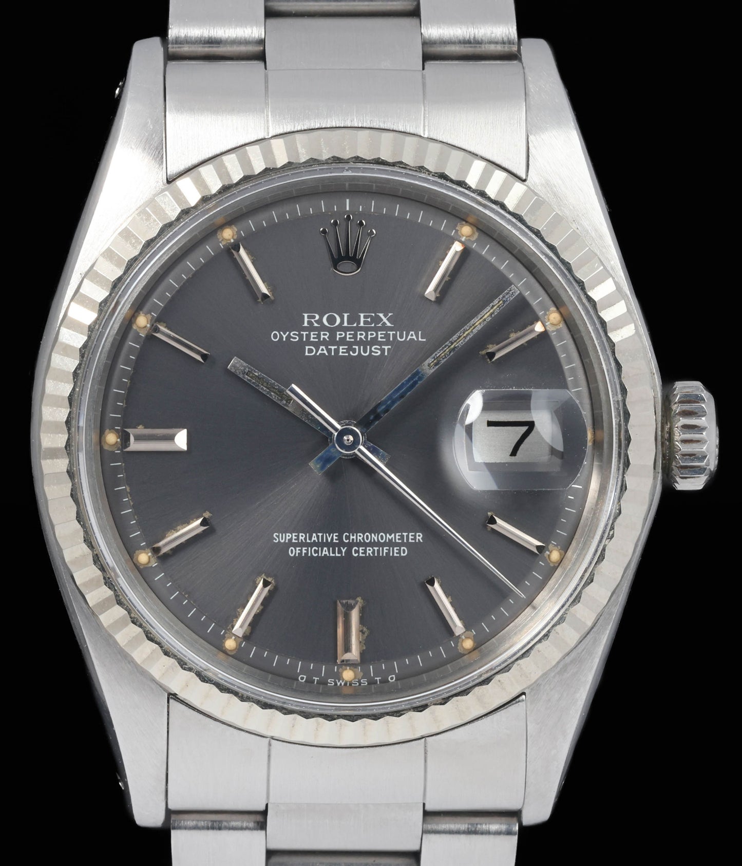 Preowned vintage Rolex Datejust 1601 'Grey Sigma Dial' 36mm 1974 | Crown Vintage Watches