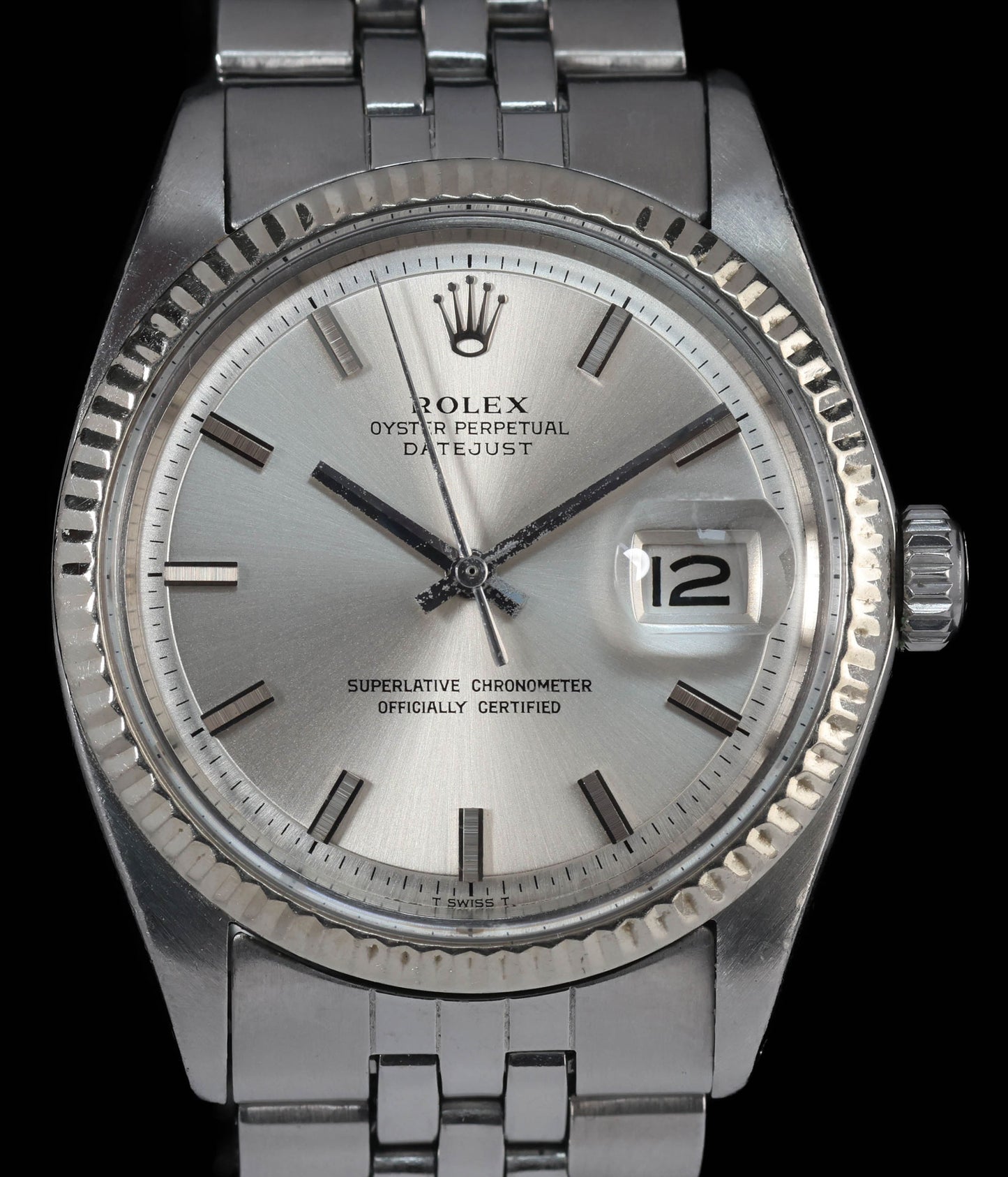 Pre-owned vintage Rolex Datejust 1601 'Non-Lume' 36MM 1972 | Crown Vintage Watches