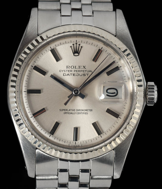 Pre-owned vintage Rolex Datejust 1601 'Non-Lume' 36MM 1973 | Crown Vintage Watches