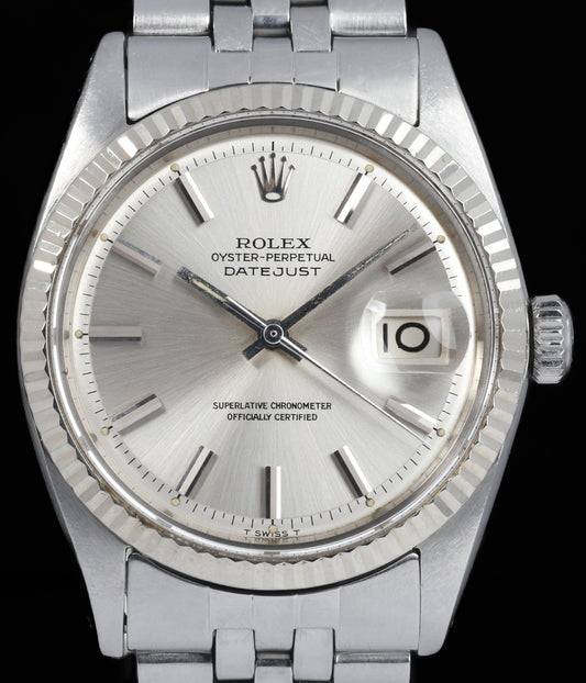 Pre-owned vintage Rolex Datejust 1601 'Pie-pan' 36mm 1966 Watch and papers | Crown Vintage Watches