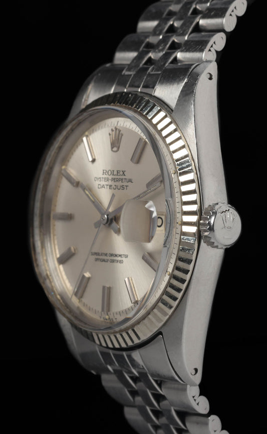 Pre-owned vintage Rolex Datejust 1601 'Pie-pan' 36mm 1966 Watch and papers | Crown Vintage Watches
