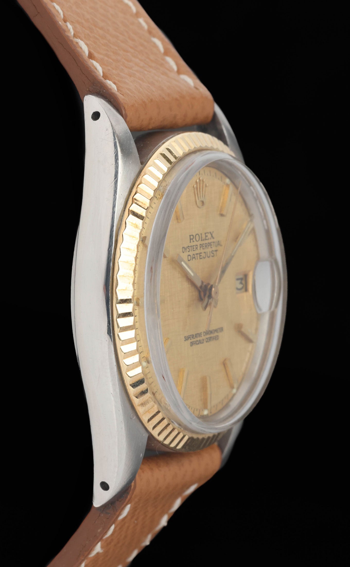 Preowned vintage Rolex Datejust 1601 Two Tone Linen Dial 36mm 1978 | Crown Vintage Watches
