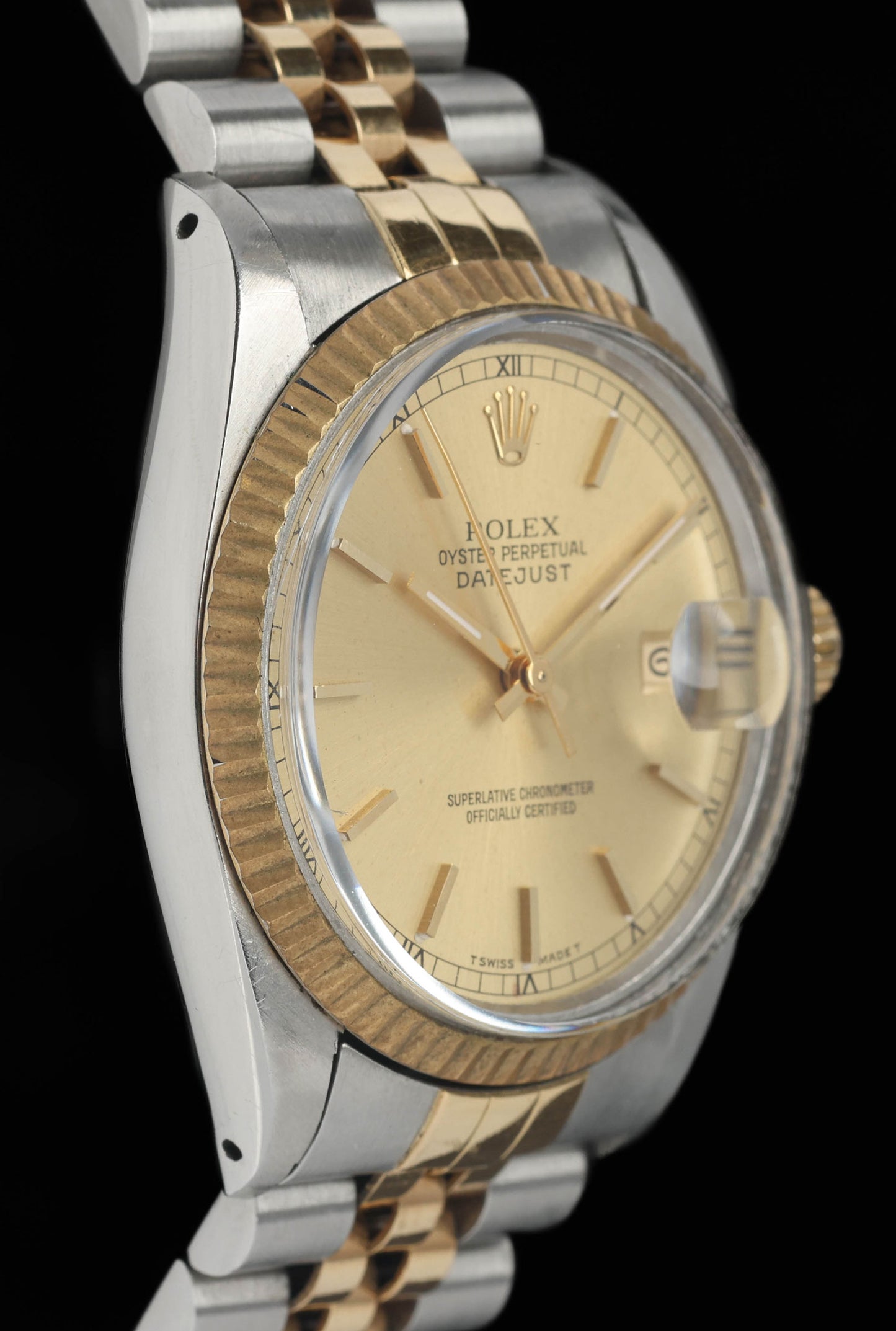 Preowned vintage Rolex Datejust 16013 'Champagne Dial' 36mm 1987 Box & Papers | Crown Vintage Watches