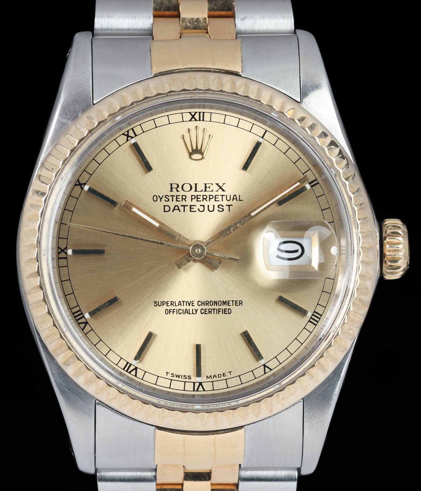 Preowned vintage Rolex Datejust 16013 'Champagne Dial' 36mm 1988 | Crown Vintage Watches