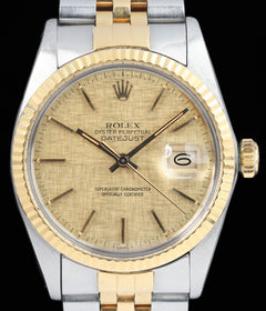 Rolex Datejust 16013 'Linen Dial' 36mm Two-Tone Jubilee Circa 1984