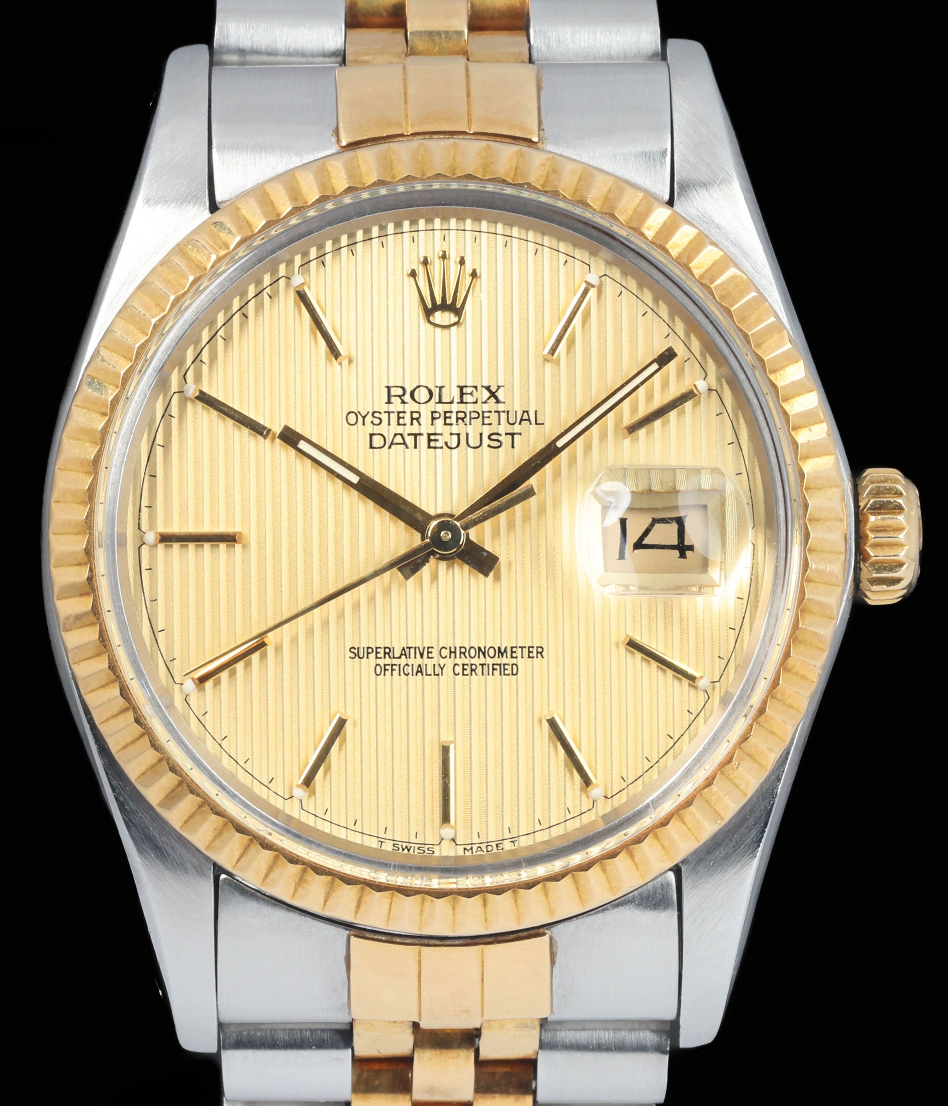 Preowned vintage Rolex Datejust 16013 'Tapestry Dial' 36mm 1984 | Crown Vintage Watches