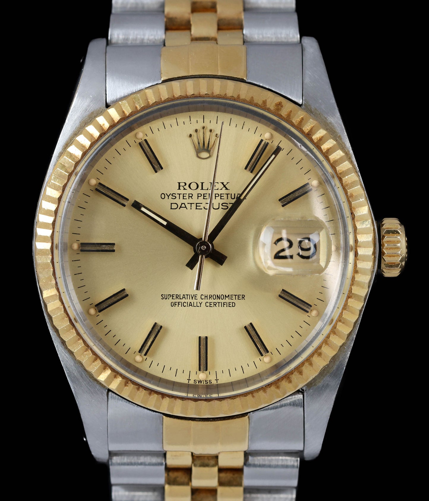 Pre-owned vintage Rolex Datejust 16013 Two-Tone 'Champagne Dial' 1984 | Crown Vintage Watches