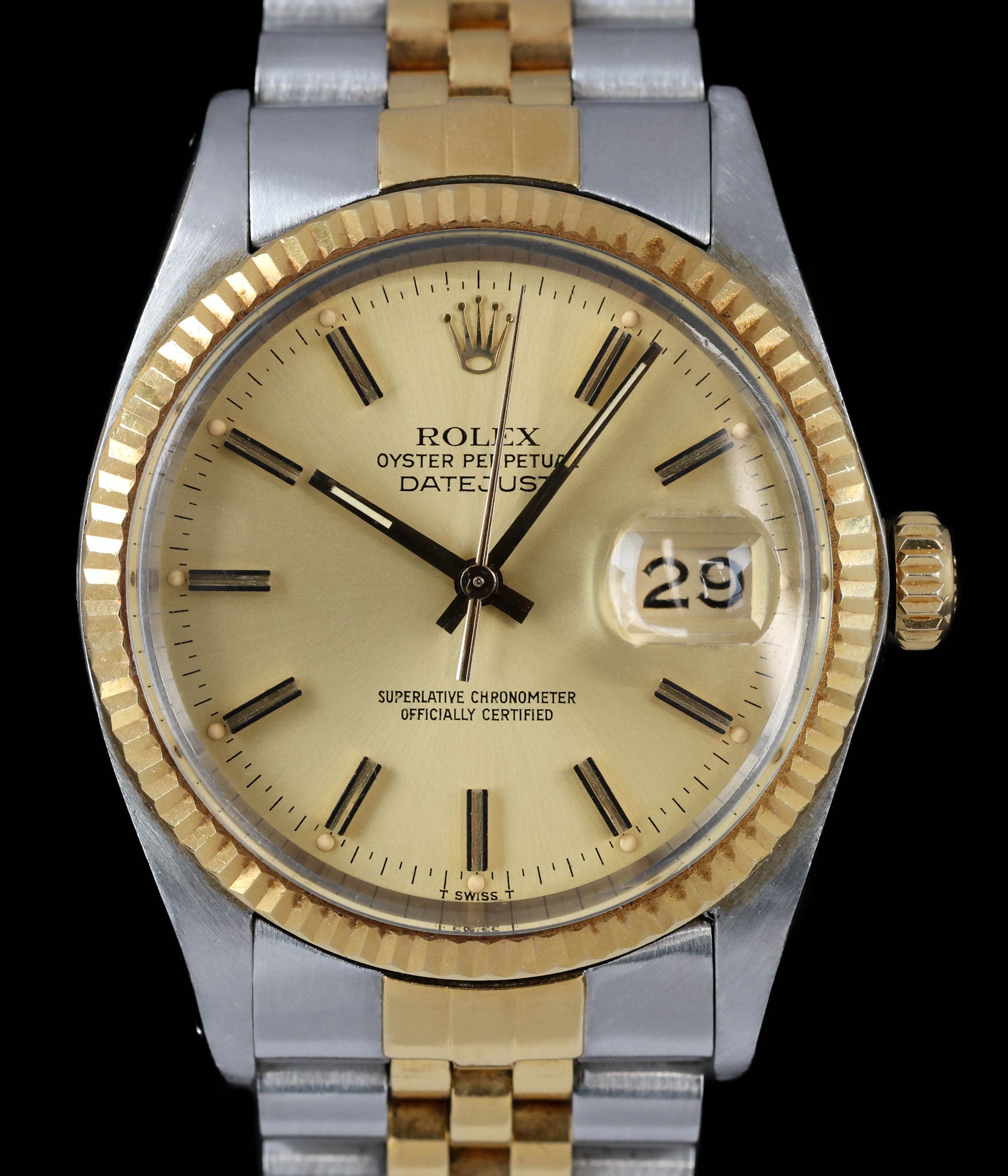 Pre-owned vintage Rolex Datejust 16013 Two-Tone 'Champagne Dial' 1984 | Crown Vintage Watches