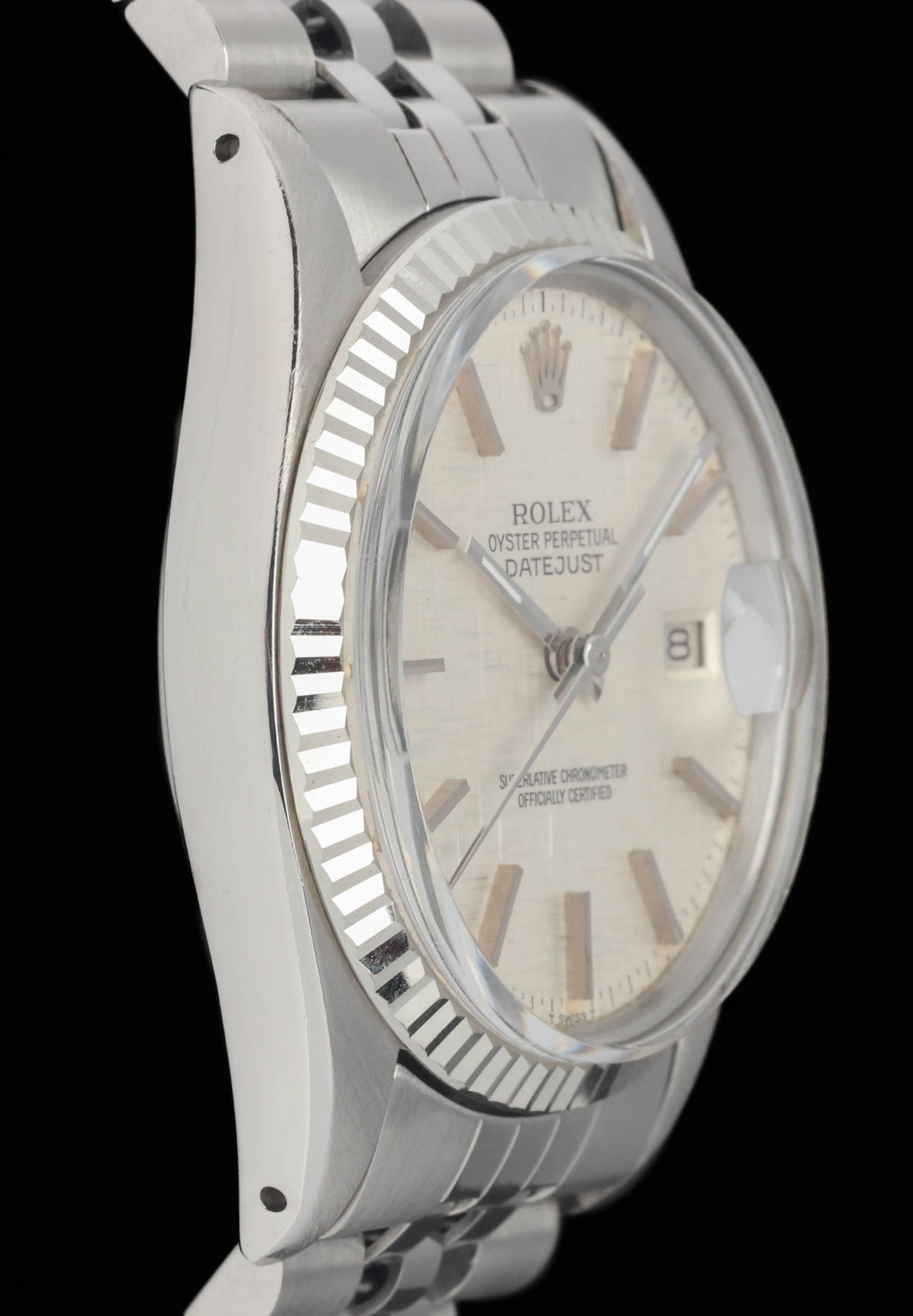 Preowned vintage Rolex Datejust 16014 'Linen Dial'  36MM 1985 | Crown Vintage Watches