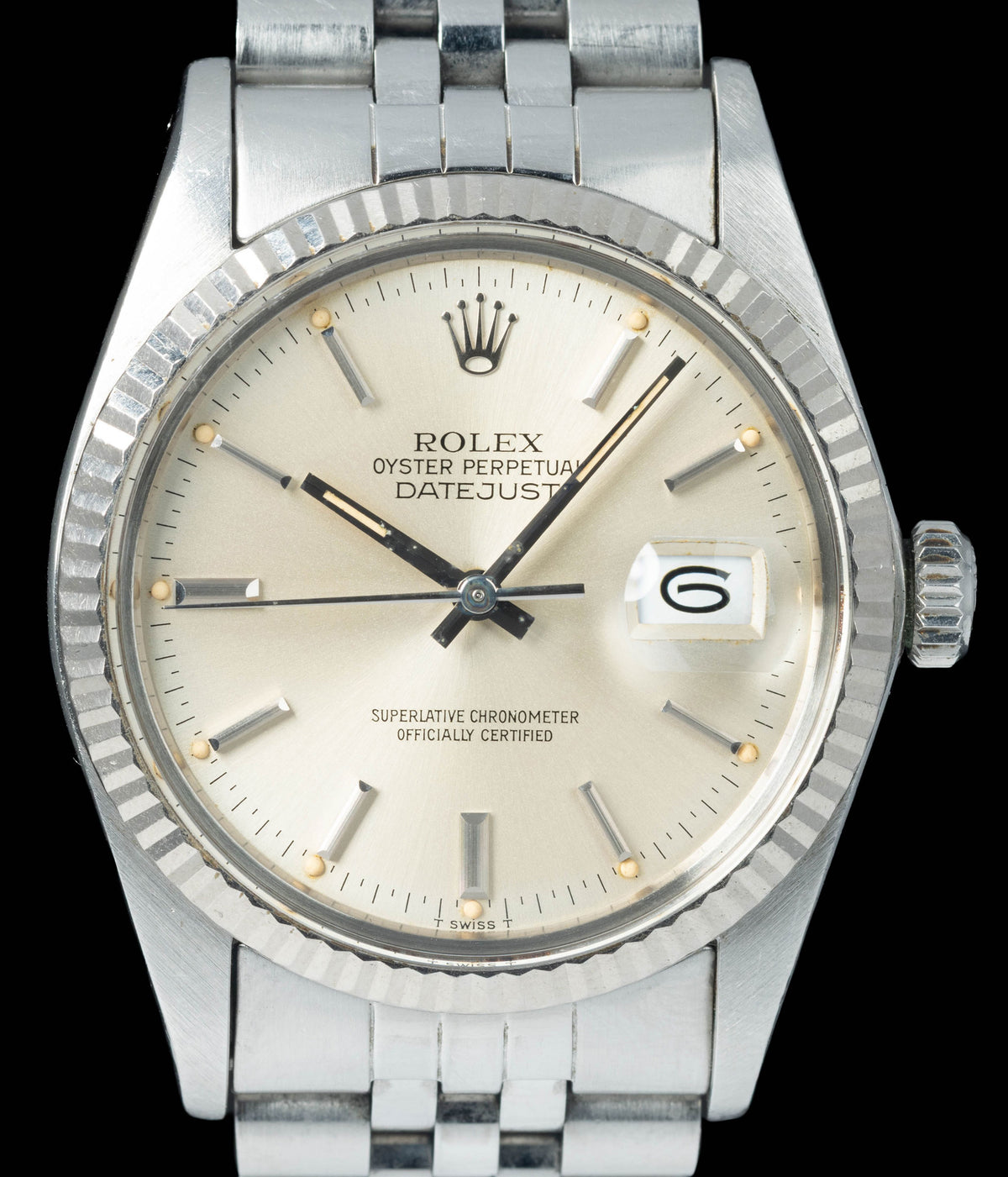 Preowned vintage Rolex Datejust 16014 'Silver Dial'  36MM 1984 Papers | Crown Vintage Watches