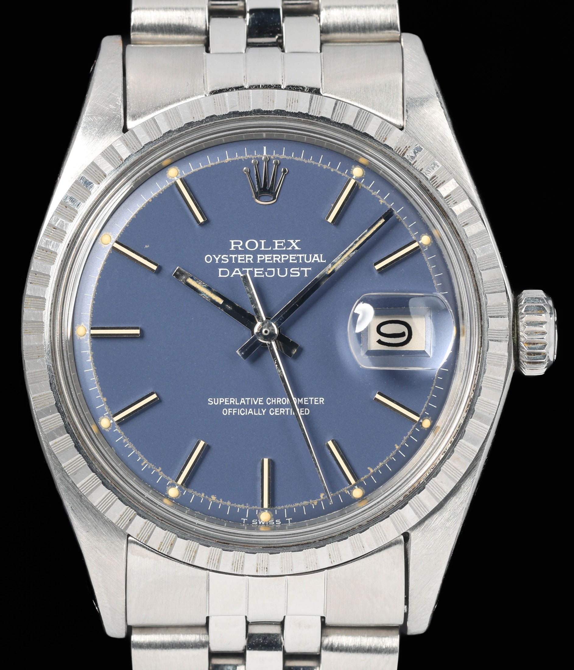 Preowned vintage Rolex Datejust 1603 'Blue Dial' 36mm 1970 | Crown Vintage Watches