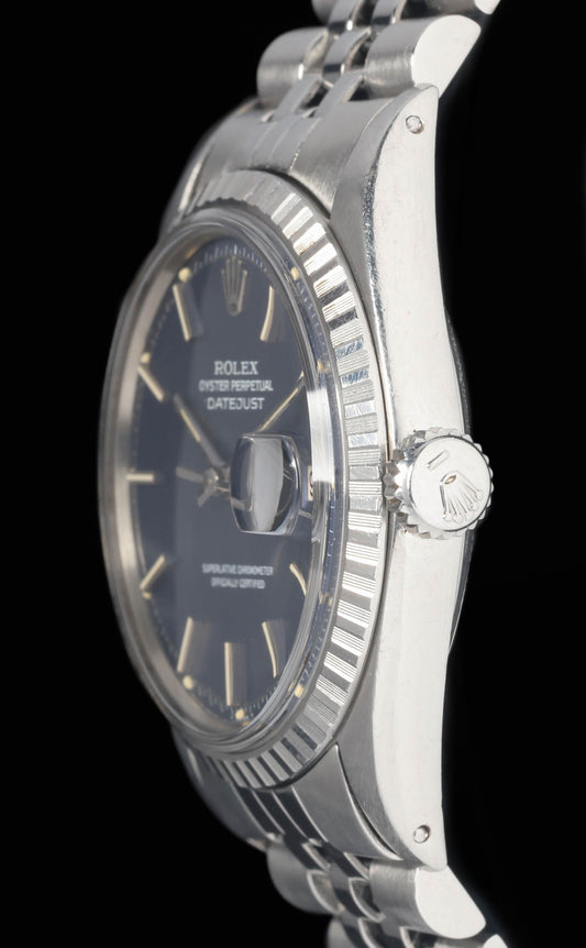 Preowned vintage Rolex Datejust 1603 'Blue Dial' 36mm 1970 | Crown Vintage Watches
