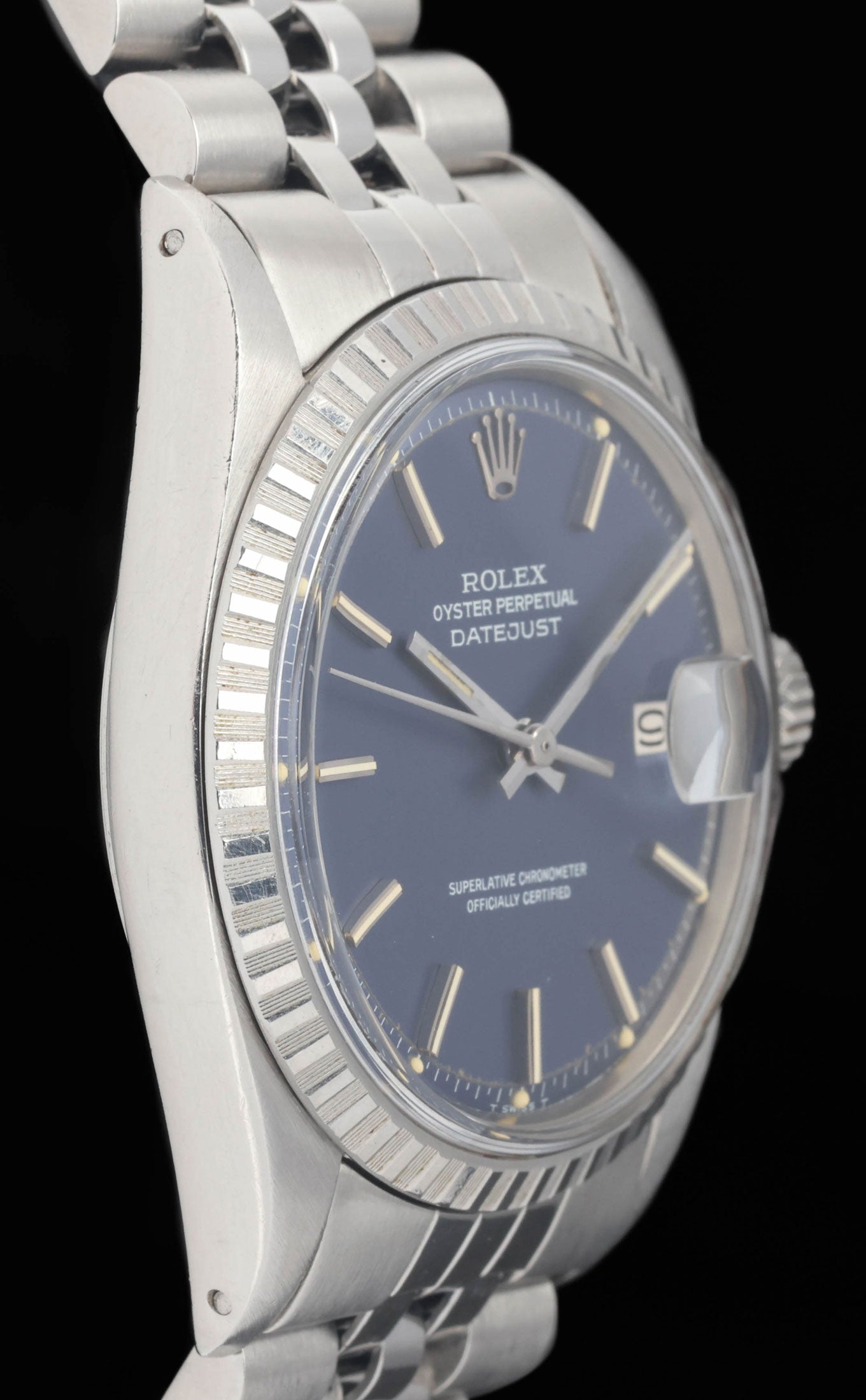 Preowned vintage Rolex Datejust 1603 'Blue Dial' 36mm 1970 | Crown Vintage Watches
