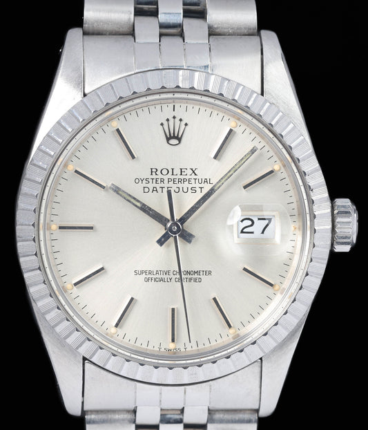 Preowned vintage Rolex Datejust 16030 'Silver Dial' 36mm 1981 | Crown Vintage Watches