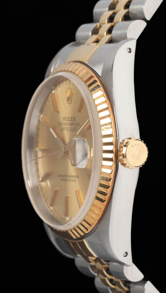 Preowned vintage Rolex Datejust 16233 Champagne Dial 36MM 1993| Crown Vintage Watches