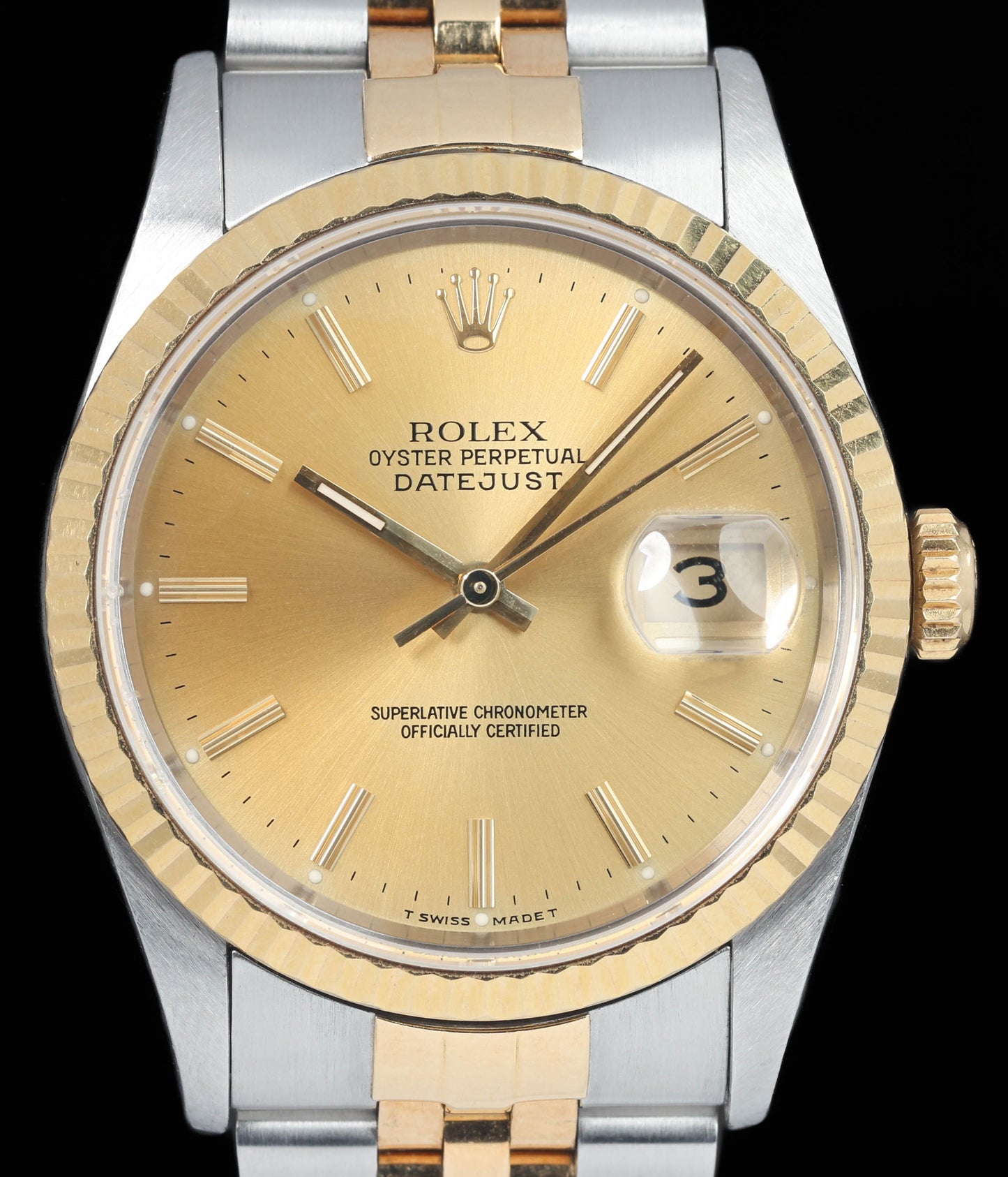 Preowned vintage Rolex Datejust 16233 Champagne Dial 36MM Two-Tone 1993 | Crown Vintage Watches