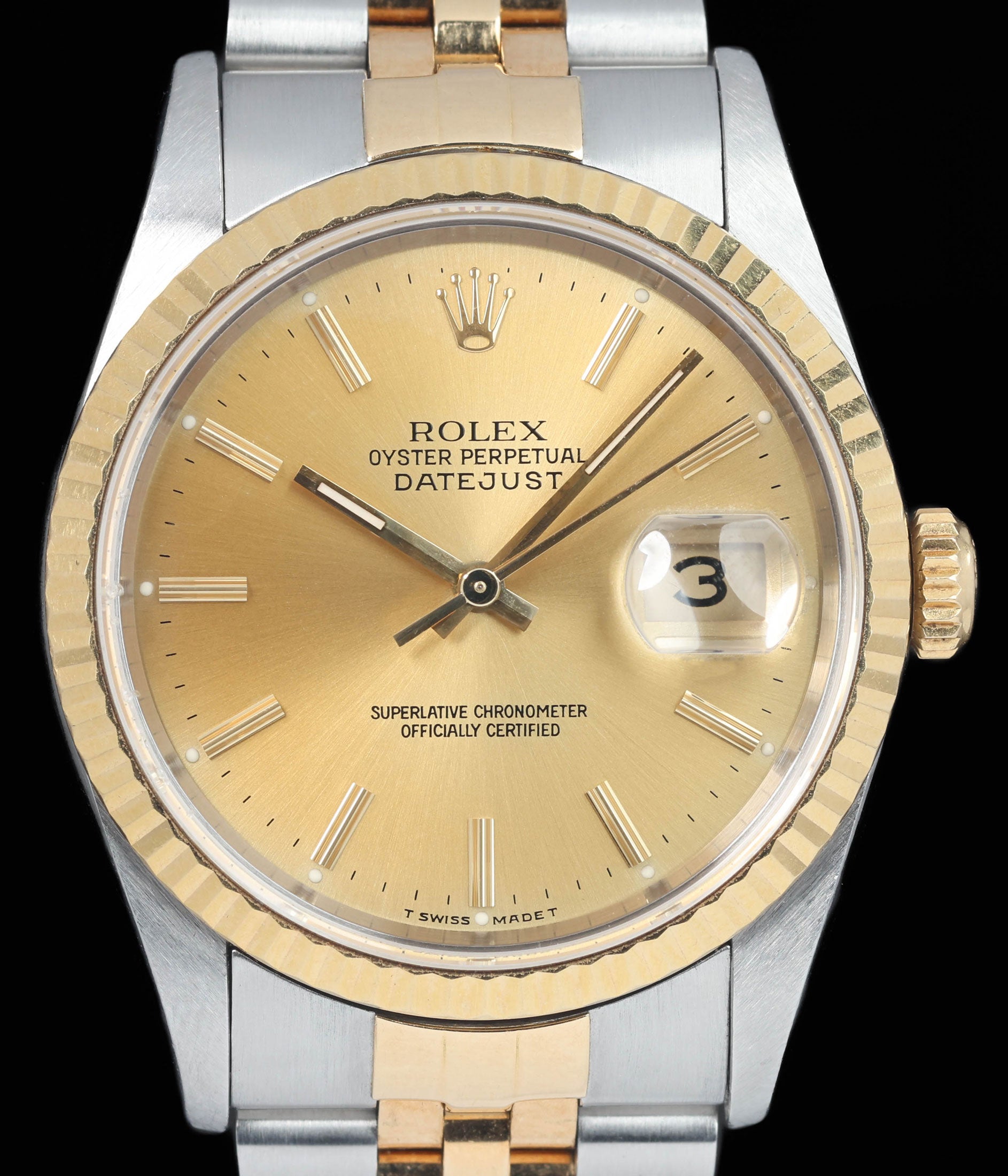 Preowned vintage Rolex Datejust 16233 Champagne Dial 36MM Two-Tone 1993 | Crown Vintage Watches