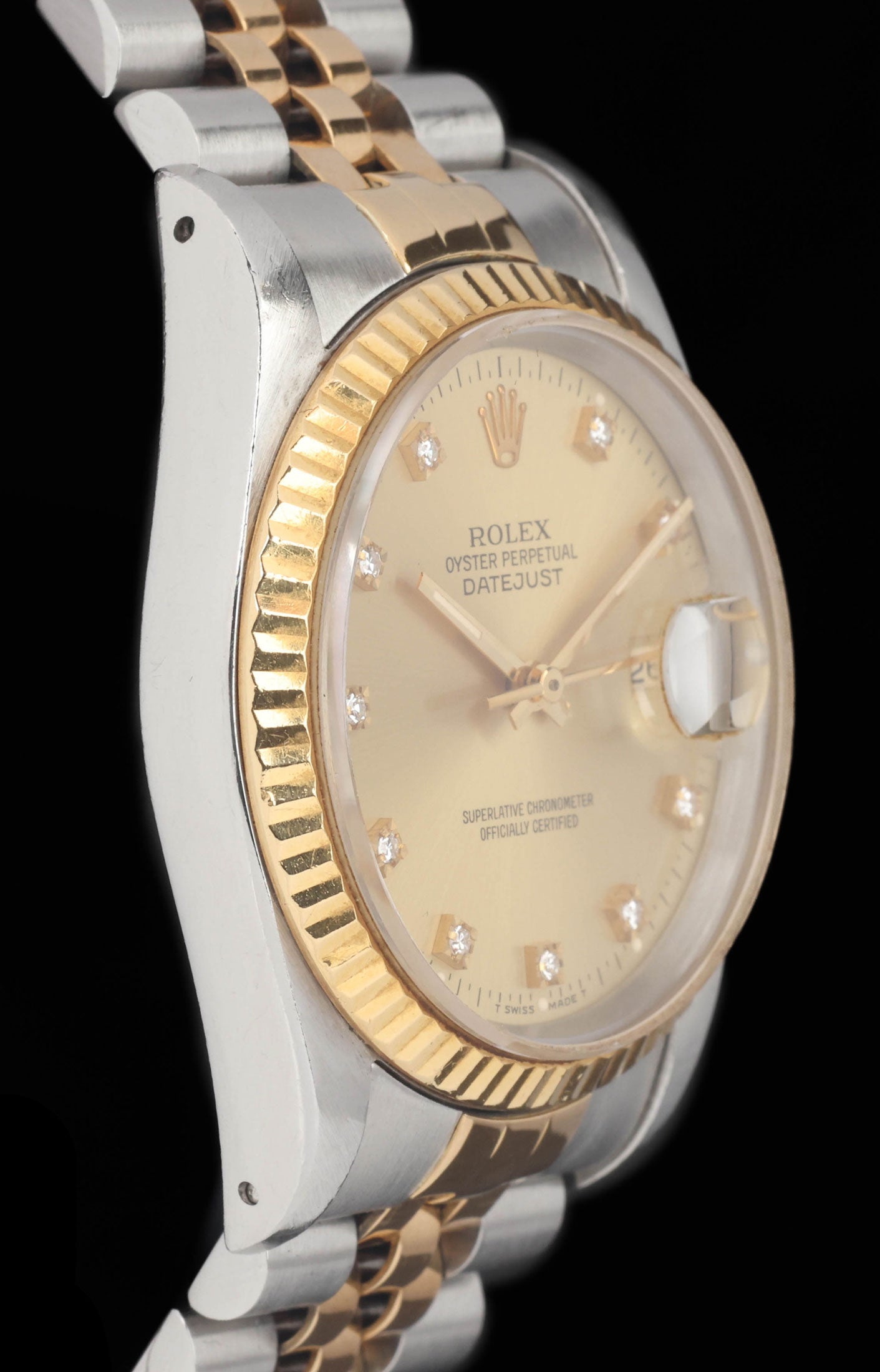 Preowned vintage  Rolex Datejust 16233G Champagne Diamond Dial 1991 | Crown Vintage Watches